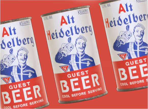 Image of the original Heidelberg beer can.